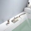 Sumerain Waterfall 3 Hole Roman Tub Faucet with Diverter Brushed Nickel, High Flow Waterfall Spout - 4 of 4