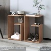 NicBex 25" High 3-Tier Shelf Side End Table,Dark Walnut Coffee Table End Table for Living Room,Bedroom - 4 of 4