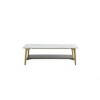 NicBex Modern Rectangular Coffee Table with Metal Frame,47.2" Long End Table with Open Storage,Spacious Living Room Center Table,Golden+White - 2 of 4