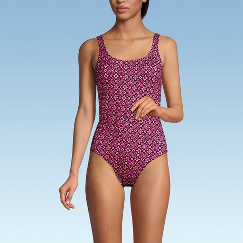 Lands End Women s Chlorine Resistant High Leg Soft Cup Tugless Sporty One Piece Swimsuit Target