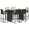 vidaXL Garden Bar Set Black and Cream - 72.8" 6 Piece Set - 2 of 4