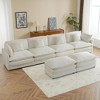 149.6" Modern Corduroy U-Shaped Modular Sectional Sofa with Side Storage Pockets & Three Movable Ottomans - 2 of 4