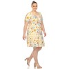 Plus Size Floral Short Sleeve Knee Length Dress - 2 of 4