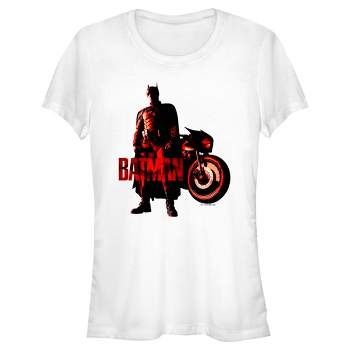Juniors Womens The Batman Red Batcycle T-Shirt