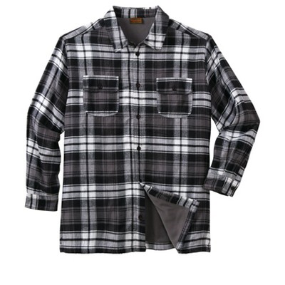 Boulder Creek by KingSize Men's Big & Tall Fleece-Lined Flannel Shirt Jacket