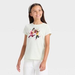 Girls' Short Sleeve Girl Band Graphic T-Shirt - Cat & Jack™ Steam Green - 1 of 3