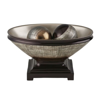 OK Lighting 8.25"H omi Decorative Bowl With Spheres