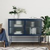 NicBex Sideboard Cabinet with 2 Glass Doors Modern Console Table with Adjustable Shelves and Feet Anti-Tip for Kitchen,Living Room,Blue - 4 of 4