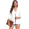 Womens Casual Business Blazer Jacket Long Sleeve Collarless Open Front Cardigan Work Shrug - 2 of 4