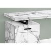 Monarch Specialties Computer Desk Home Office Laptop Left Right Set-Up Storage Drawers  Metal Laminate White Marble Look Black Contemporary Modern - 4 of 4