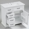 36" Freestanding Bathroom Vanity with Ceramic Sink, 4 Drawers & Soft-Close Door, Freestanding Cabinet, Pre-Drilled for 8" Faucet - 4 of 4