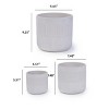 Set of 3 Modern Round Ceramic Planter Pots with Grid Design, Indoor and Outdoor Flower Pots for Home, Patio, Balcony or Garden–The Pop Home - 4 of 4