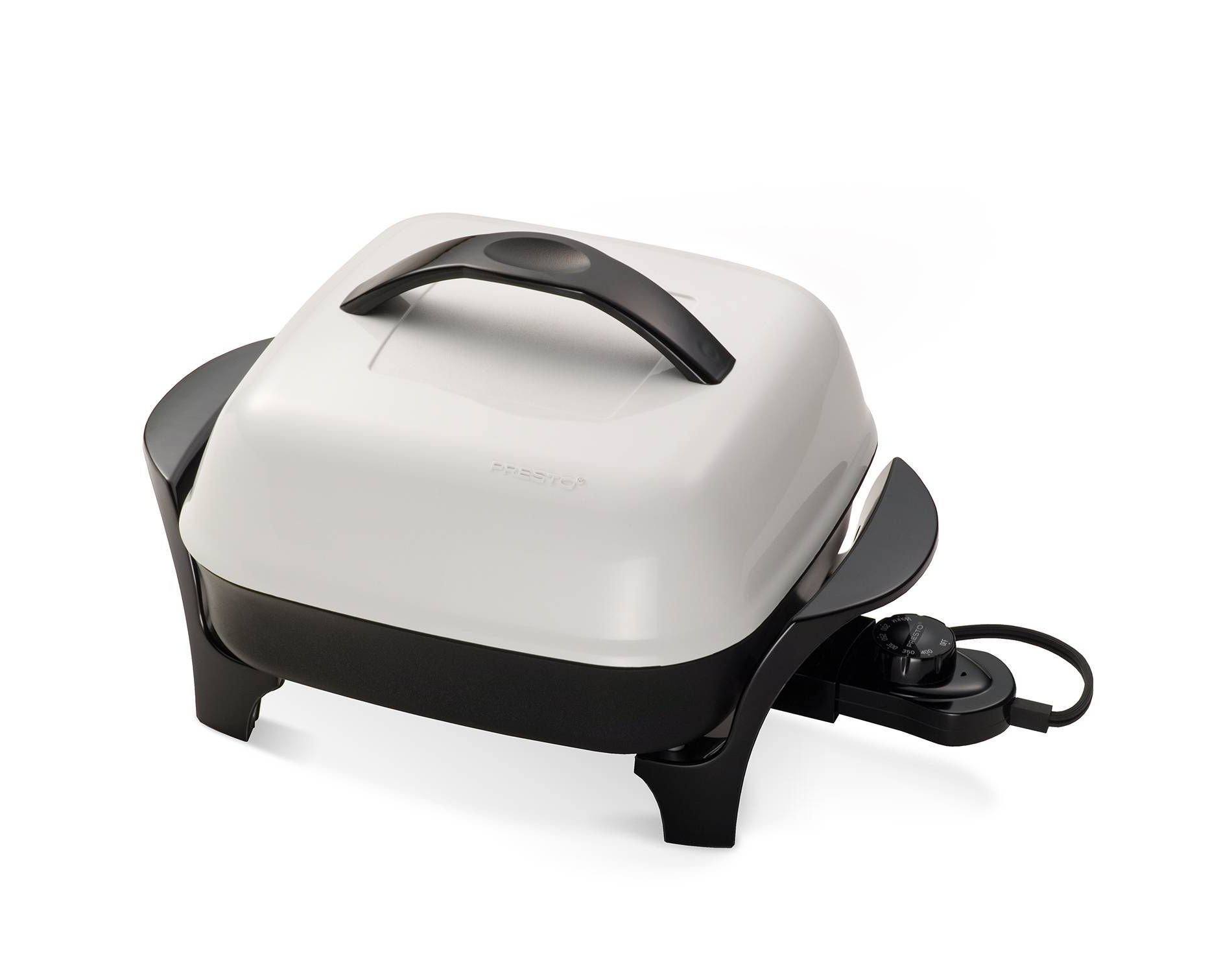 Presto 11-Inch Electric Skillet- 06620: Nonstick, Dishwasher-Safe, Cool Touch Handle, Temperature Control, 1000W, White