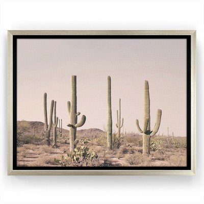 Americanflat - 30x40 Floating Canvas Champagne Gold - Blush Cactus ...