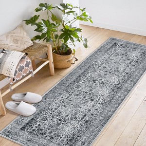 COZONY Vintage Floral Area Rug, Machine Washable Low-Pile Carpet with Non-Slip Backing for Living Room and Bedroom - 1 of 4