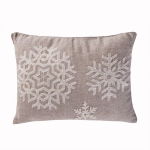Spruce Natural Snowflake Decorative Pillow - Levtex Home - 1 of 3