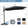 Crestlive Products 9x11FT Cantilever Umbrella UV30+ Outdoor 360 Degree Rotation Offset Umbrella 6 Heights Adjustable Cantilever Patio Umbrella - 3 of 4