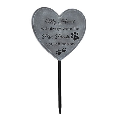 Lakeside Pet Memorial Stake "Paw Prints" Decorative Stake for Cats and Dogs