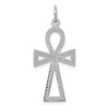 Black Bow Jewelry 14k Yellow or White Gold Textured Ankh Cross Pendant, 14 x 37mm - 3 of 4