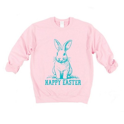 Simply Sage Market Women's Graphic Sweatshirt Happy Easter Bunny Outline