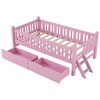 VASIP White Twin Size Wood Platform Bed with Safety Guardrail and 2 Storage Drawers for Girls - 4 of 4