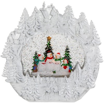 LED Lighted Caroling Snowmen Christmas Snow Globe with Glitter