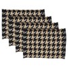 Saro Lifestyle Traditional Houndstooth Placemat (Set of 4), 14"x20", Black - 3 of 4