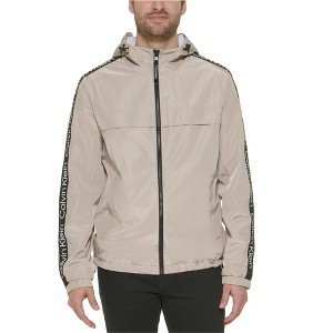 Calvin Klein Mens Taped Logo Sleeve Windbreaker Jacket - 1 of 1