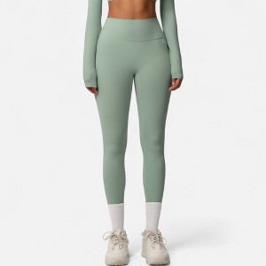 Anna-Kaci Active Women's High Waist Seamless Full-Length Leggings with Compression Fit Stretch Fabric and Minimal Logo Detail - 1 of 4