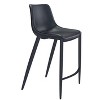 Steel Frame Barstool, 43.3"H Black Faux Leather Seat, Upholstery, Set of 2 By Zuo Modern - 4 of 4
