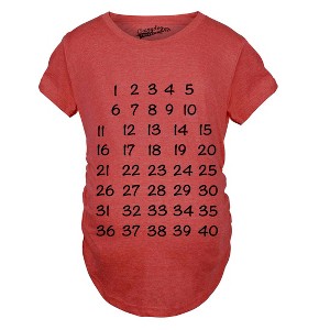 Maternity Calendar Countdown Pregnancy Tee Mark Off Baby Announcement T Shirt - Crazy Dog Maternity T Shirt - 1 of 4
