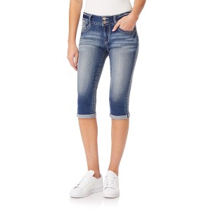 WallFlower Luscious Curvy 17" Jean Capris For Women Mid-Rise Insta Stretch Denim Juniors Jeans - 1 of 4