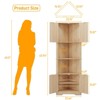 64"H Fluted Corner Cabinet with Doors & Adjustable Shelf, Natural - 2 of 4