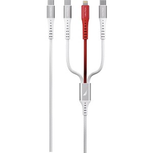 Nautica 3 In 1 USB-C to Lightning + Type-C + Type-C Charging Cable CB630 (24W) ( C / C-L-C ) - 1 of 3