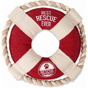 Pavilion Gift Company - Best Rescue Ever - 10" Canvas Dog Toy on Rope - Pet Toy - 1 of 4