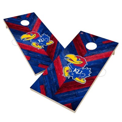 NCAA Kansas Jayhawks 2'x4' Solid Wood Cornhole Board