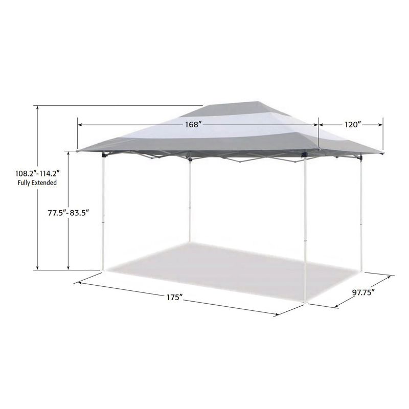 Z-Shade 14 x 10 Foot Instant Canopy Outdoor Patio Shelter, Grey & White (2 Pack), 3 of 5