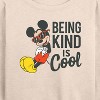 Women's - Disney - Mickey Kind Is Cool Lightweight French Terry Wide Neck Long Sleeve Shirt - 2 of 4