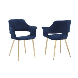 Gigi Velvet Metal Dining Room Chair - Armen Living - 1 of 4