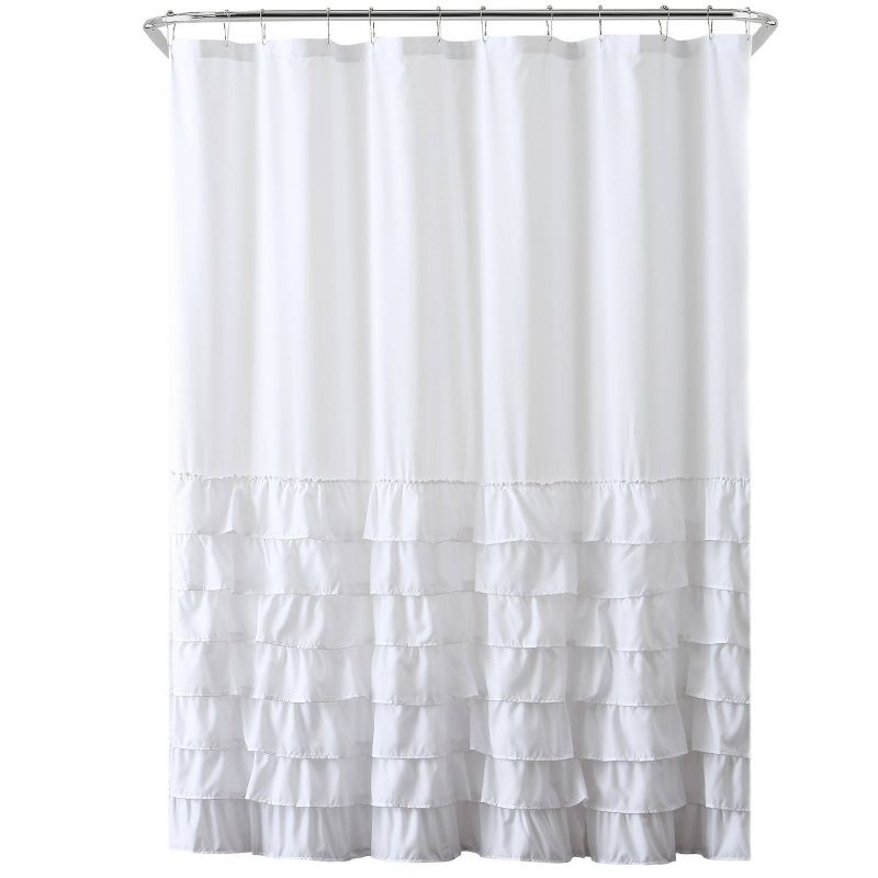 72"X72" Melanie Ruffle Shower Curtain White - VCNY, 6 of 8