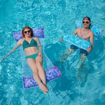 Syncfun Sloosh Xl Inflatable Tanning Pool Lounger Float For Adults, 85 X 57  Extra Large Suntan Tub Pool Floats Sun : Target