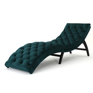 Garret Tufted Chaise Lounge Teal - Christopher Knight Home, Blue