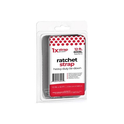 Natural Home 600lbs Ratchet Strap: Steel Alloy Towing Kit, Black, 1.25" Width, 25" Depth, 1.15 lbs, 1-Year Warranty