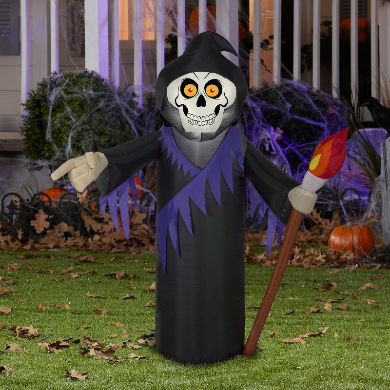 Gemmy Airblown Inflatable Reaper, 3.5 ft Tall, Black, 2 of 4
