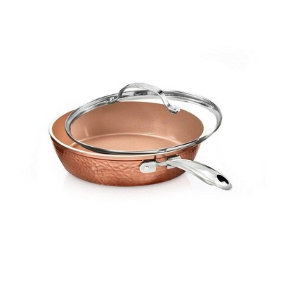 Gotham Steel Hammered Copper 10" Saute Pan with Lid