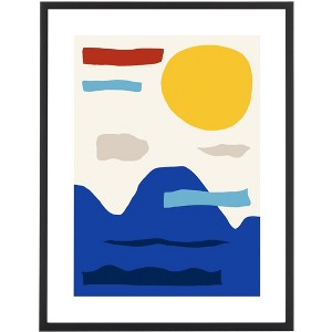 Yellowstone Blues - 18" X 24" - Royal Blue/Yellow - Framed Wall Art - WLA2033 - Safavieh - 1 of 4
