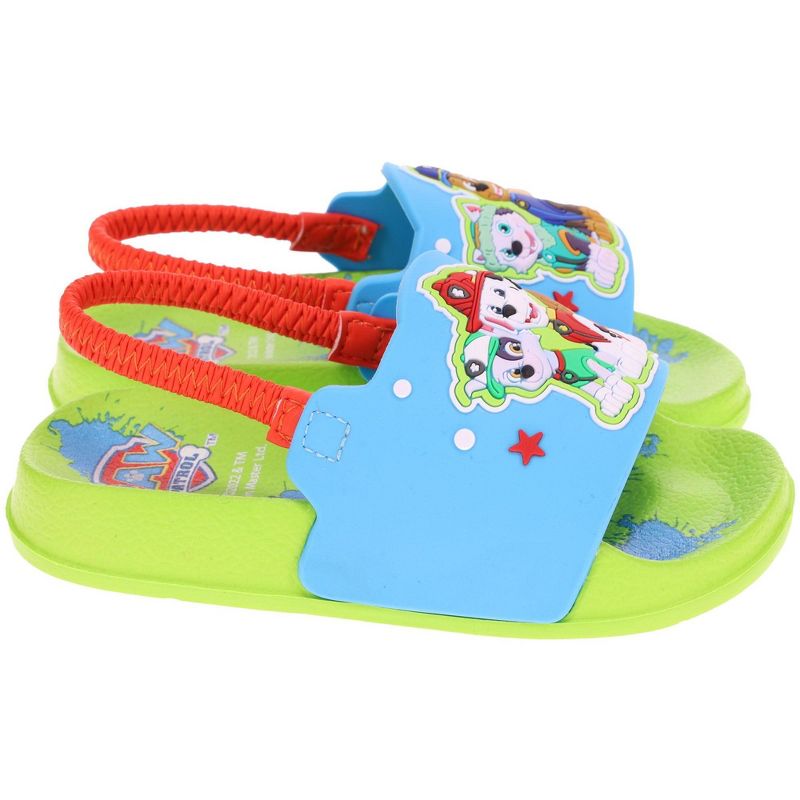 Paw Patrol Boy's and Girl's Mismatch Slide Sandal,Chase,Marshall,Skye Everest,with BackStrap,Toddler Size 6 to 11, 2 of 6