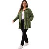Agnes Orinda Women's Plus Size Long Sleeve Pockets Casual Corduroy Button Down Shirts - 3 of 4