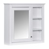 NicBex 30" x 28" Bathroom Storage Wall Cabinet with Mirror & Adjustable Shelves, Medicine Cabinet, Mirror Cabinet with 3 Open Shelves, Gray - 4 of 4