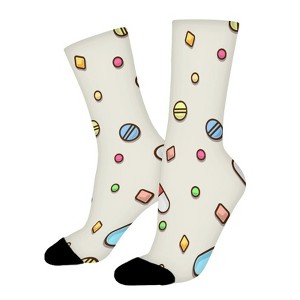 Pills Pattern Women Printed Crew Socks Funny Funky Socks Soft Polyester Novelty Gifts for Artists Men - 1 of 4